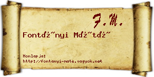 Fontányi Máté névjegykártya