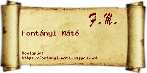 Fontányi Máté névjegykártya