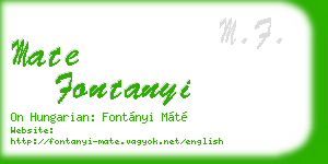 mate fontanyi business card