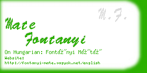 mate fontanyi business card